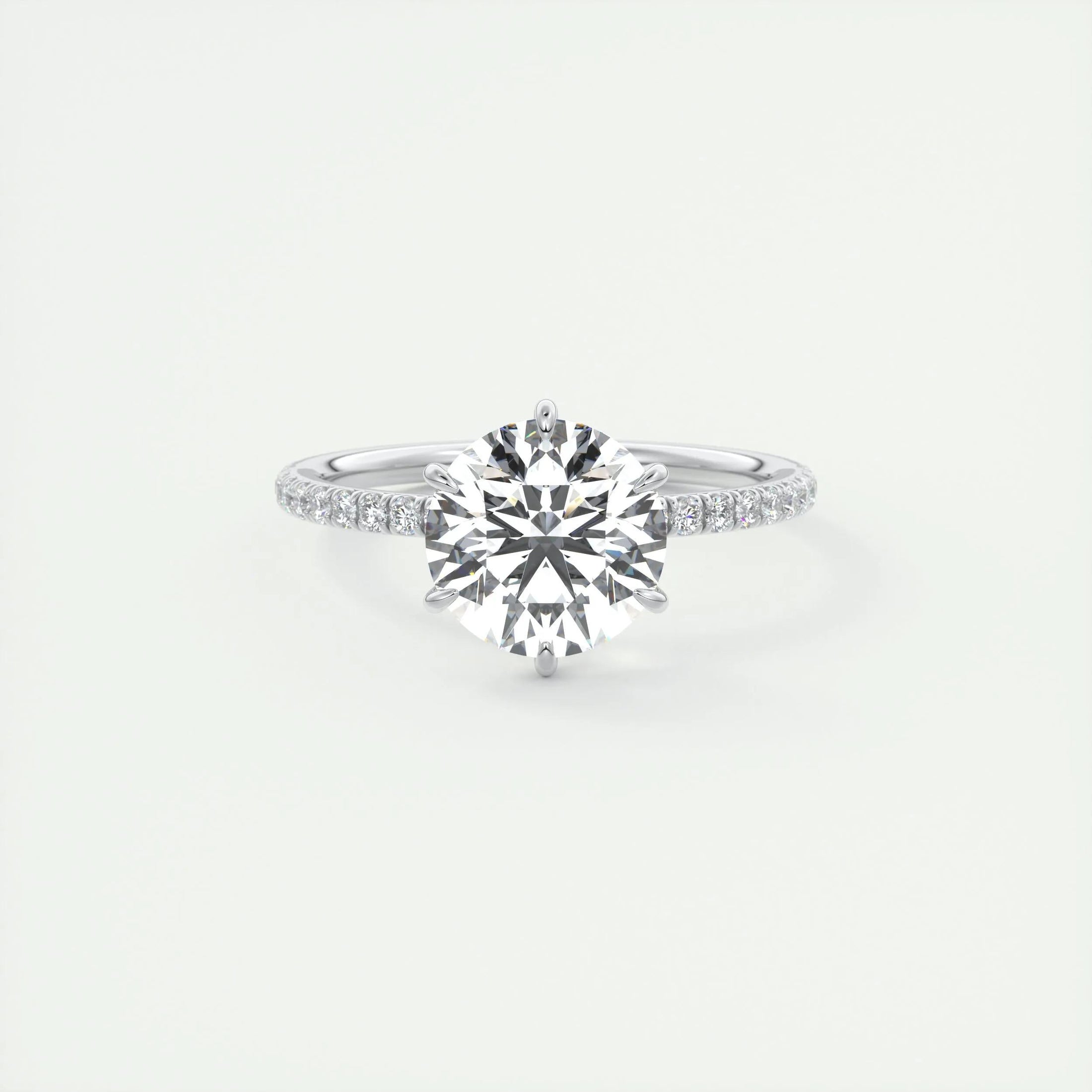 Eternal Radiance: 2.0 CT Round Lab Grown Diamond Pave Engagement Ring