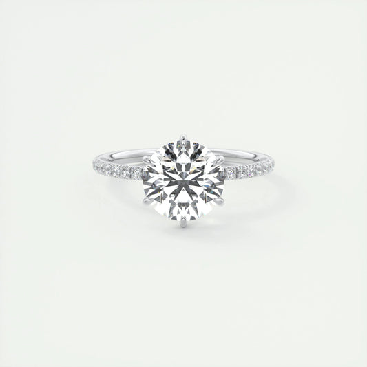 Eternal Radiance: 2.0 CT Round Lab Grown Diamond Pave Engagement Ring