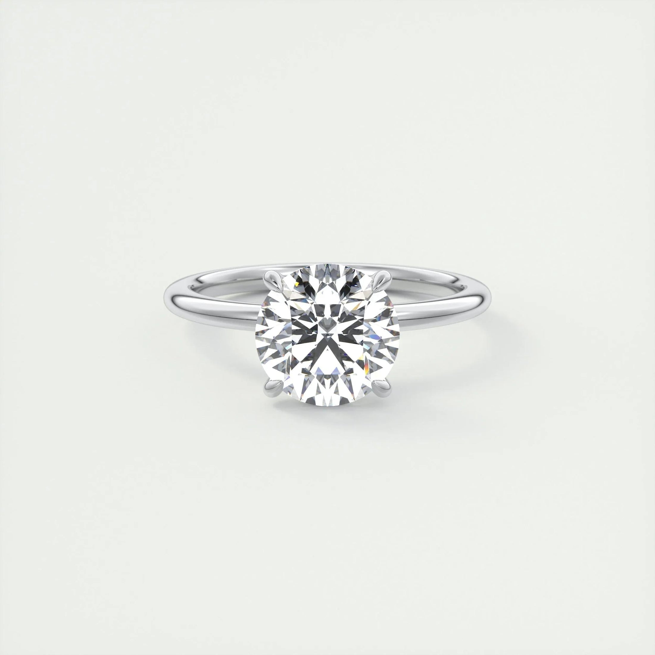 2.0 CT Round Lab Grown Diamond Solitaire Engagement Ring