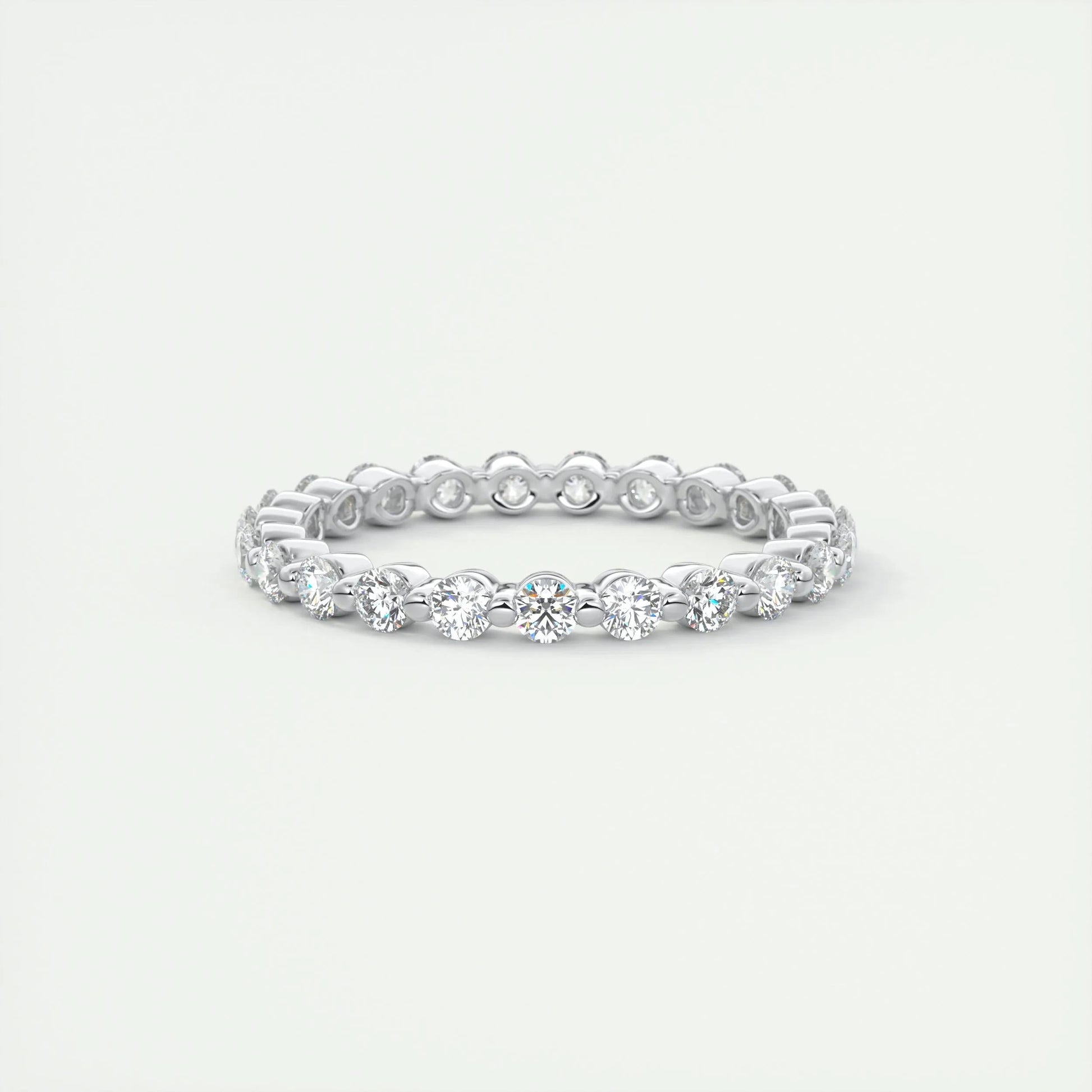 0.69 CT Round Full Eternity CVD EF/VVS Diamond Wedding Band 1