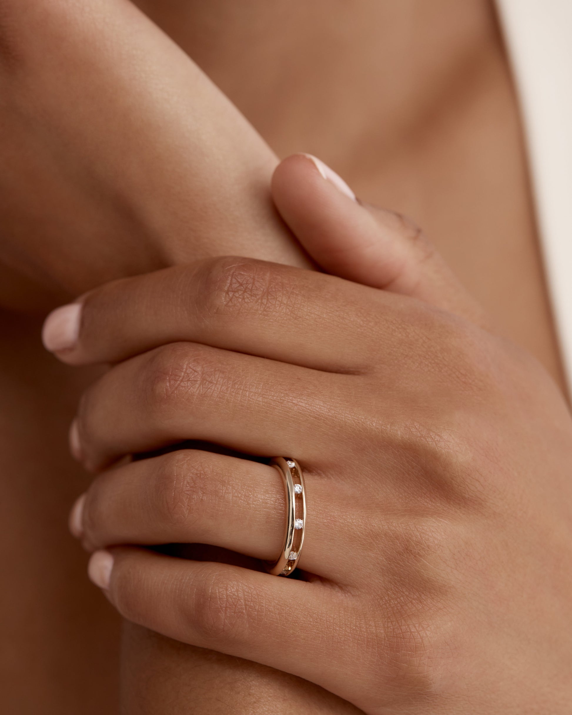 0.50 TCW Round Lab-Grown Diamond Floating Wedding Band 2