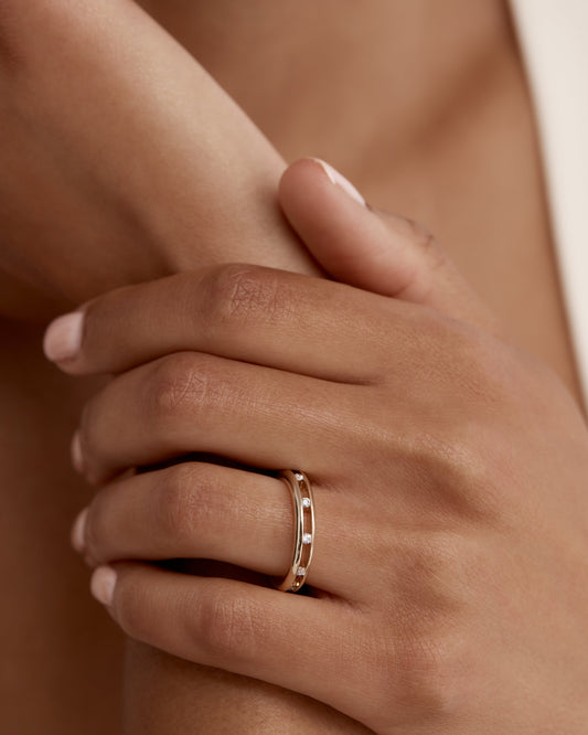 0.50 TCW Round Lab-Grown Diamond Floating Wedding Band 2