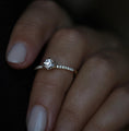 Load image into Gallery viewer, Ethereal Elegance: 0.50 CT Round Lab Grown Diamond Pavé Engagement Ring
