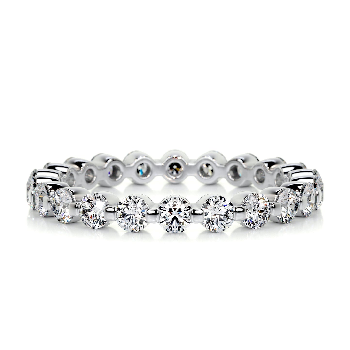 1 CT Round Full Eternity CVD EF/VVS Diamond Wedding Band 1