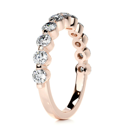 1.0 TCW Round Lab Grown Diamond Half Eternity Wedding Band 12