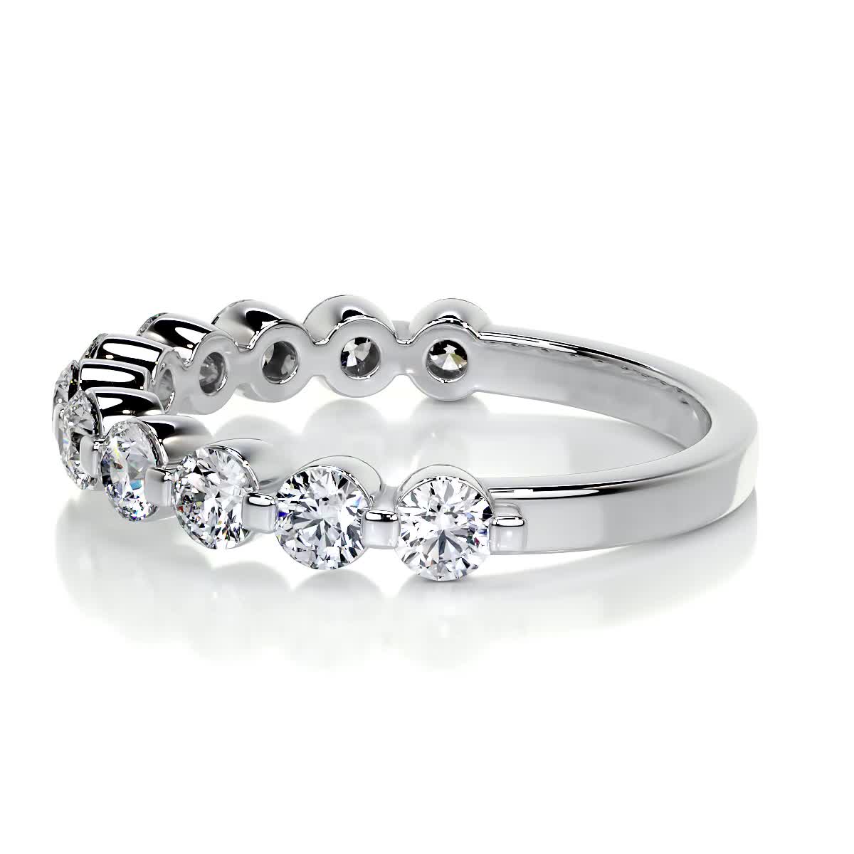 1.0 TCW Round Lab Grown Diamond Half Eternity Wedding Band 7