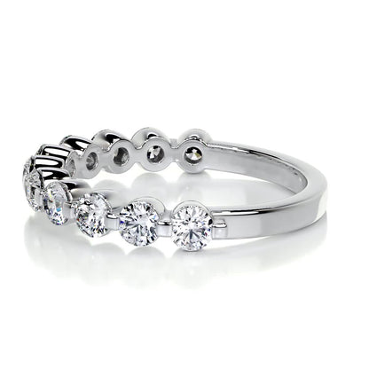 1.0 TCW Round Lab Grown Diamond Half Eternity Wedding Band 7