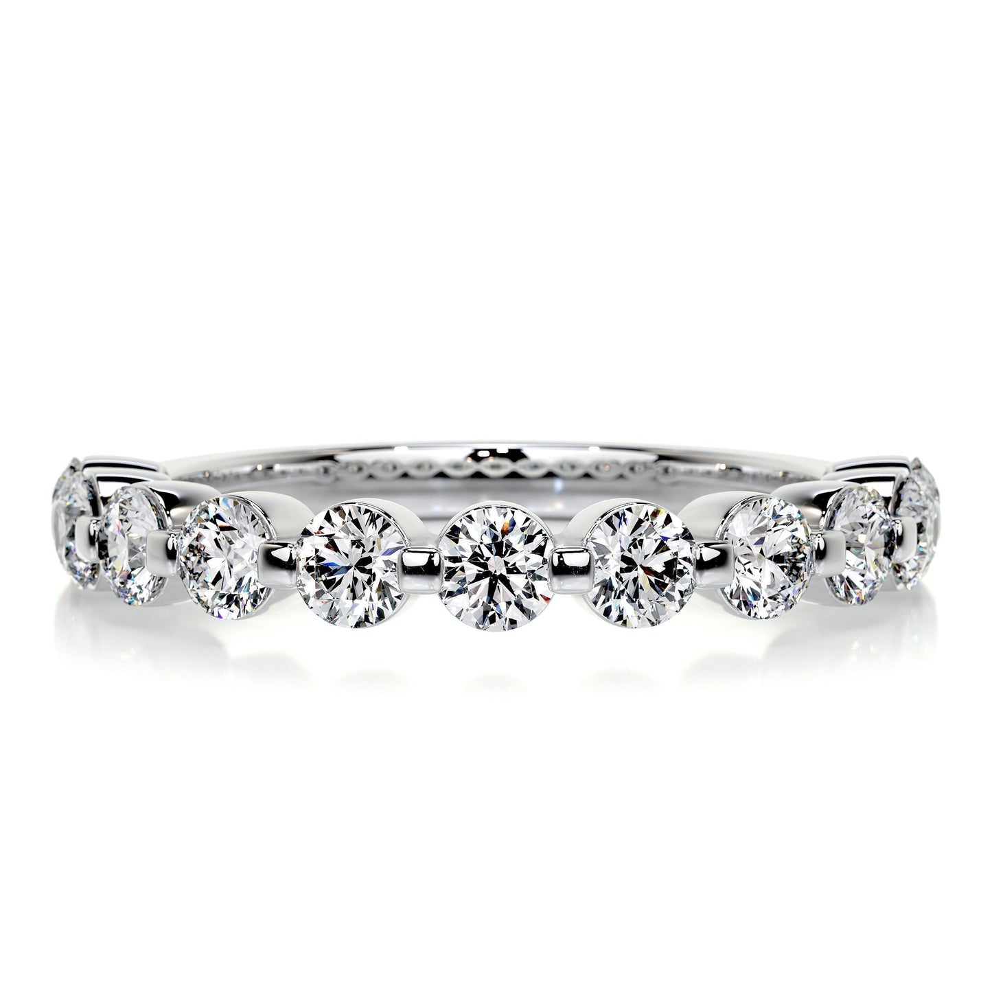 1.0 TCW Round Lab Grown Diamond Half Eternity Wedding Band 5