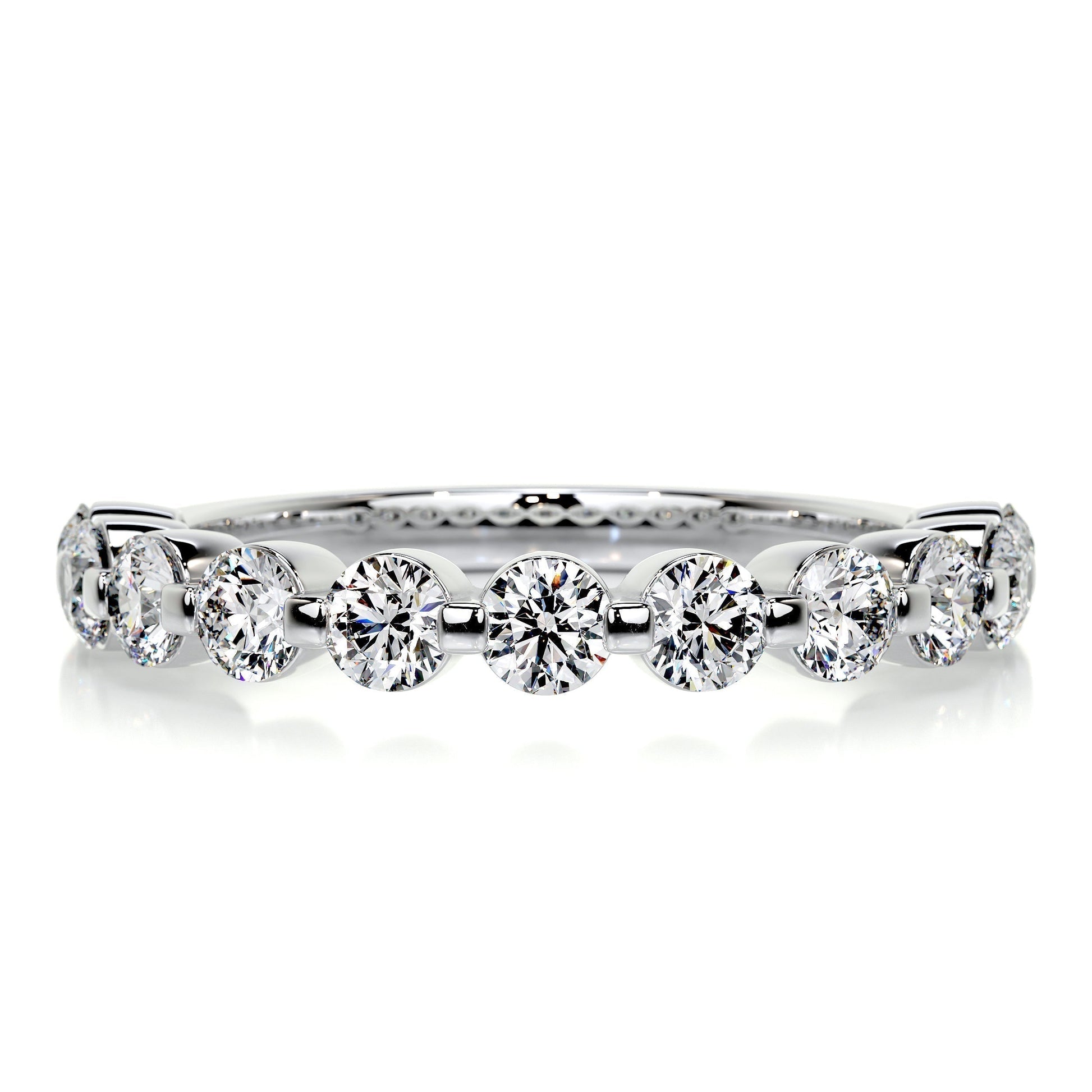1.0 TCW Round Lab Grown Diamond Half Eternity Wedding Band 5