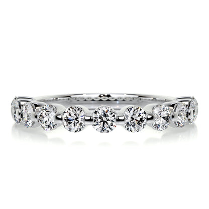 1.0 TCW Round Lab Grown Diamond Half Eternity Wedding Band 5