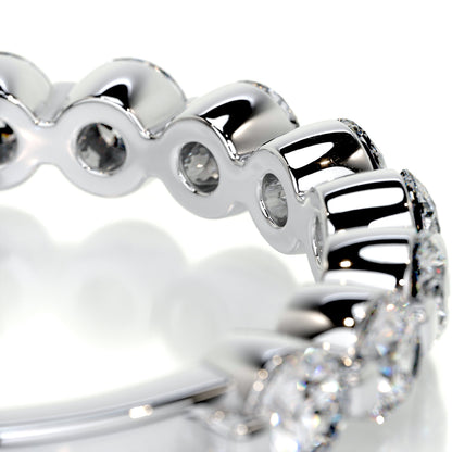 1.0 TCW Round Lab Grown Diamond Half Eternity Wedding Band 8