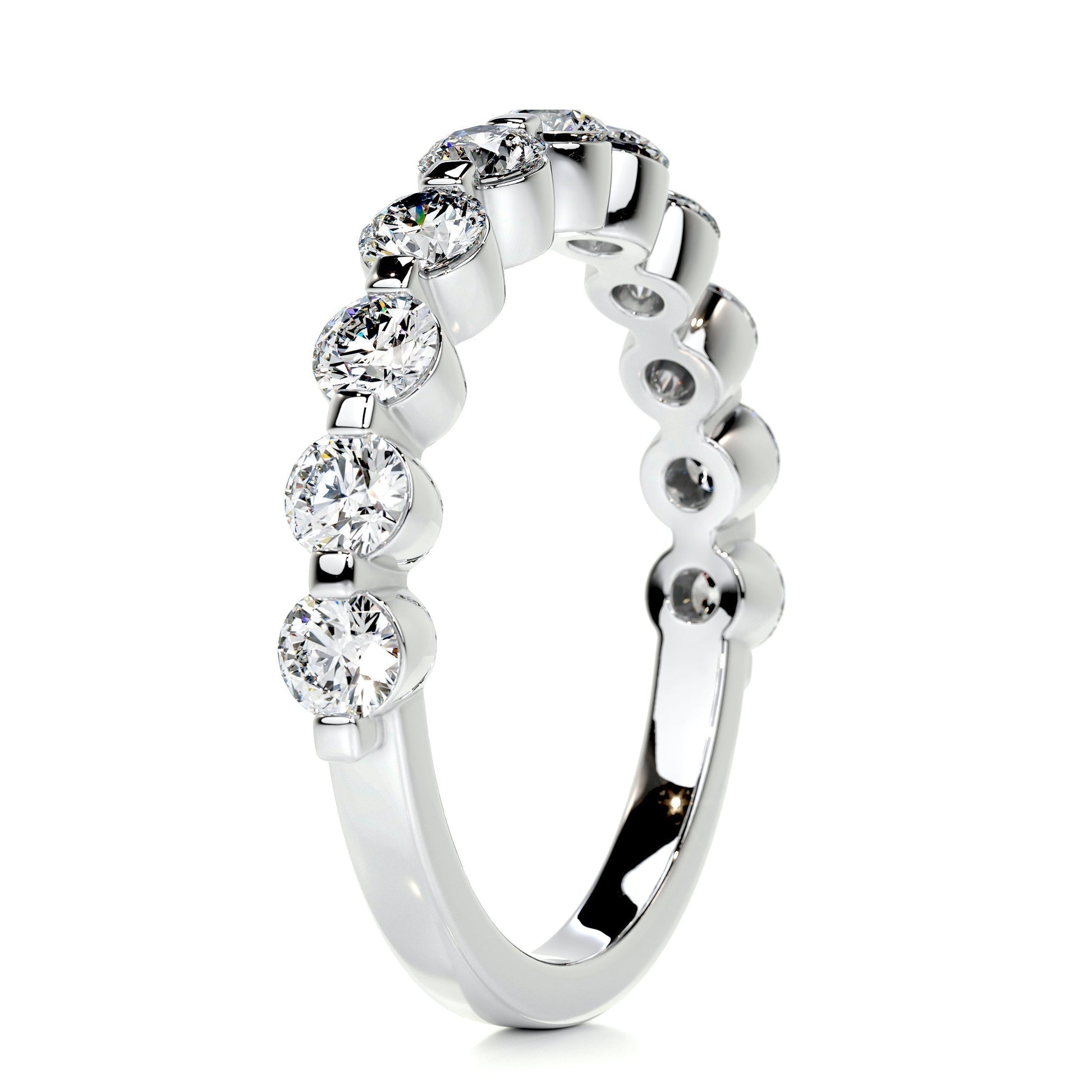 1.0 TCW Round Lab Grown Diamond Half Eternity Wedding Band 6