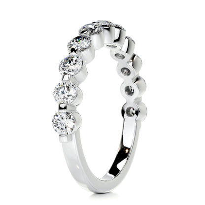 1.0 TCW Round Lab Grown Diamond Half Eternity Wedding Band 6