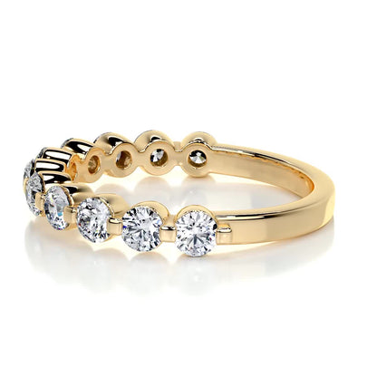 1.0 TCW Round Lab Grown Diamond Half Eternity Wedding Band 3