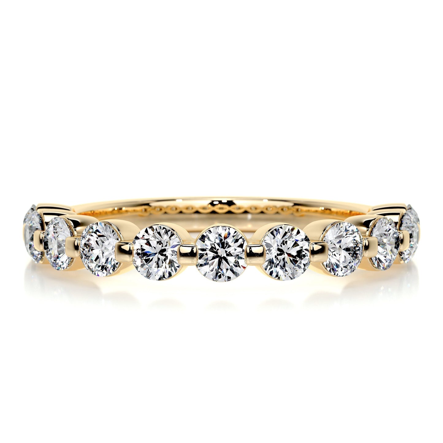 1.0 TCW Round Lab Grown Diamond Half Eternity Wedding Band 1