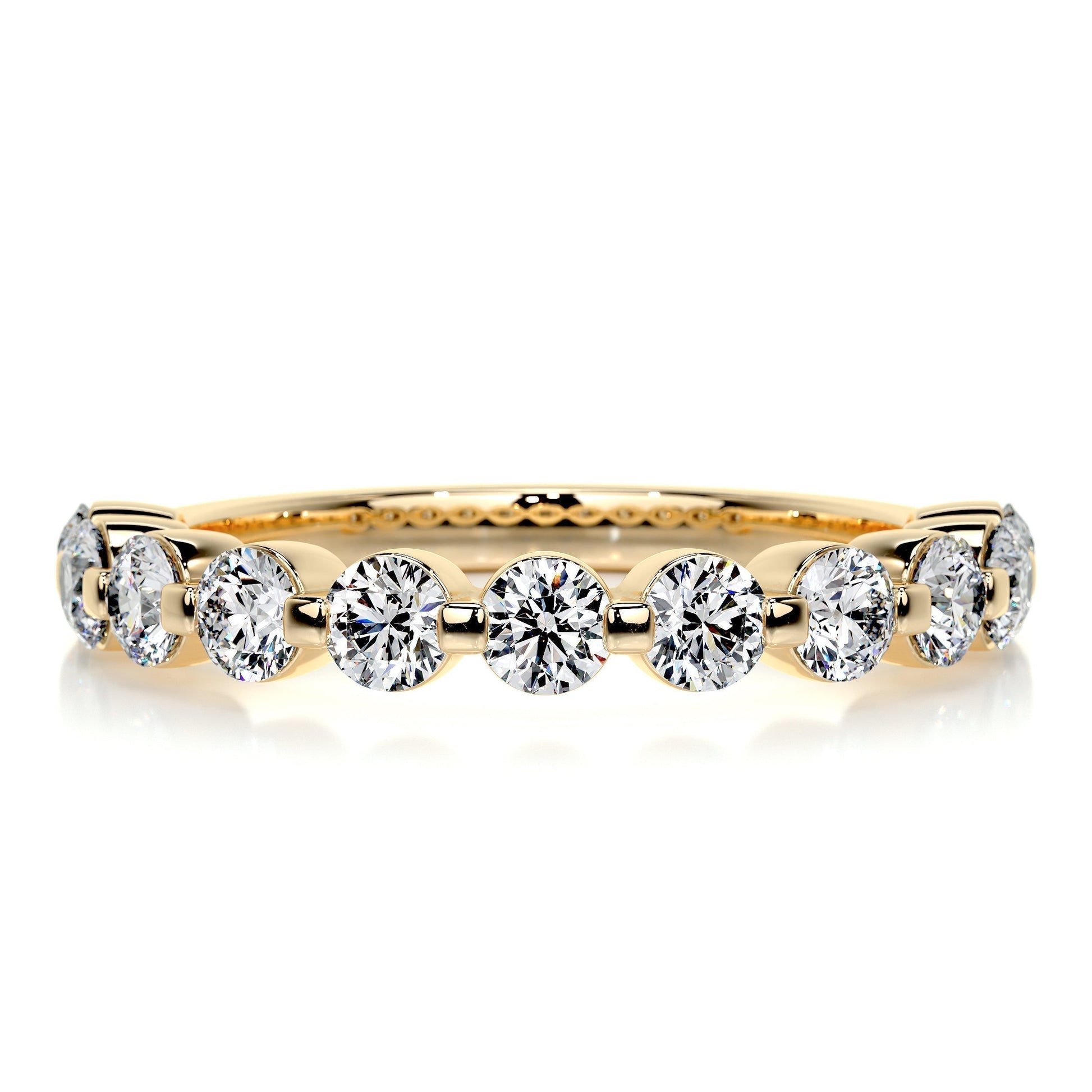 1.0 TCW Round Lab Grown Diamond Half Eternity Wedding Band 1