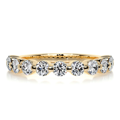 1.0 TCW Round Lab Grown Diamond Half Eternity Wedding Band 1