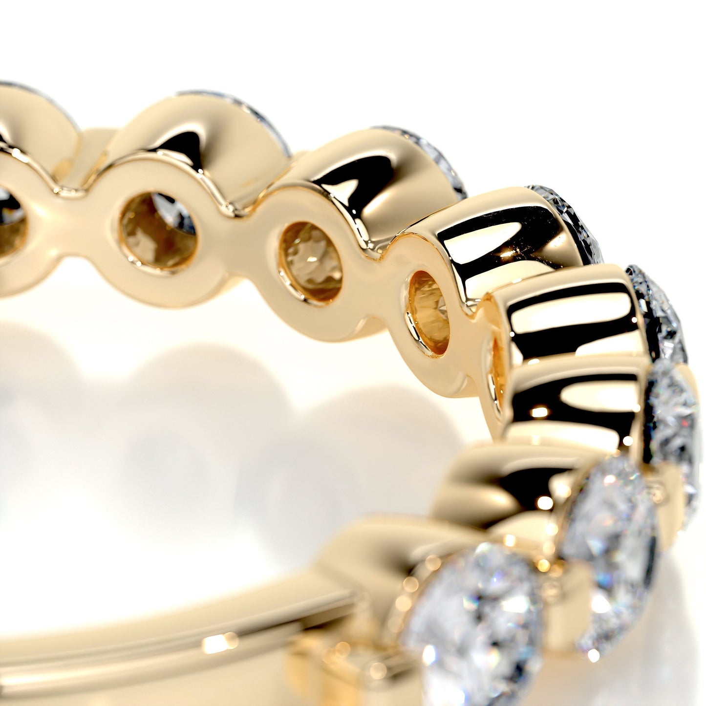 1.0 TCW Round Lab Grown Diamond Half Eternity Wedding Band 4