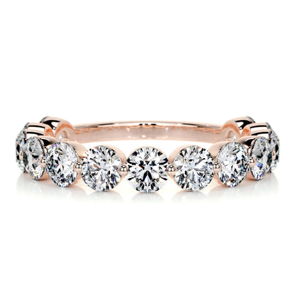 2 CT Round Half Eternity CVD EF/VVS Diamond Wedding Band 13