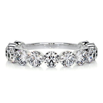 2 CT Round Half Eternity CVD EF/VVS Diamond Wedding Band 1