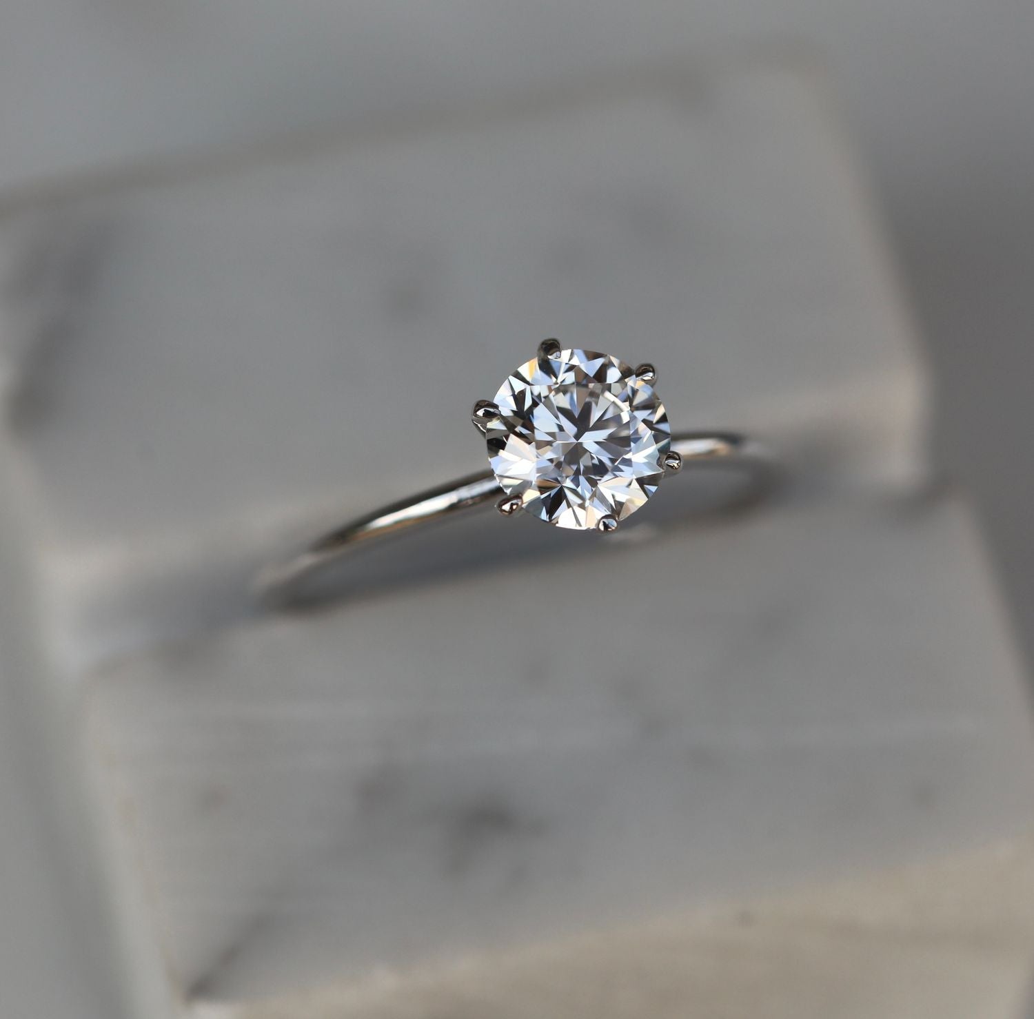 1.0 CT Round Lab-Grown Diamond Solitaire Ring in Classic Gold Setting 6