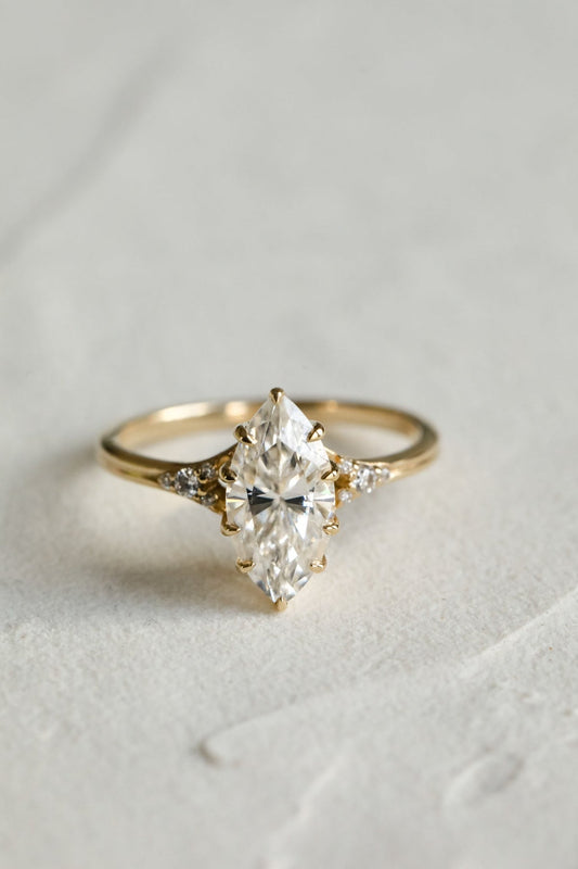Cluster-1.5 CT Marquise Lab Grown Diamond Engagement Ring