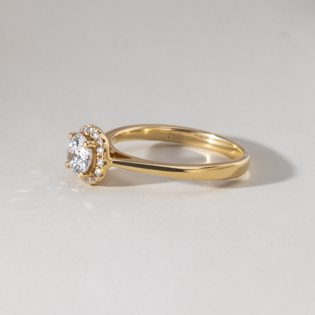 Halo & Cathedral-Round Lab Grown Diamond Engagement Ring