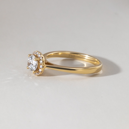 Halo & Cathedral-Round Lab Grown Diamond Engagement Ring