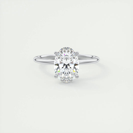 2.0 CT Oval Lab Grown Diamond Solitaire Engagement Ring