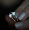 Load image into Gallery viewer, Eternal Elegance: 0.85 CT Round Lab-Grown Diamond Pave Engagement Ring
