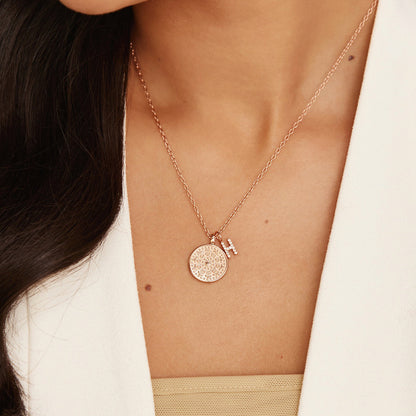 Radiant 0.02 TCW Round Lab-Grown Diamond Initial Pendant A-Z 16