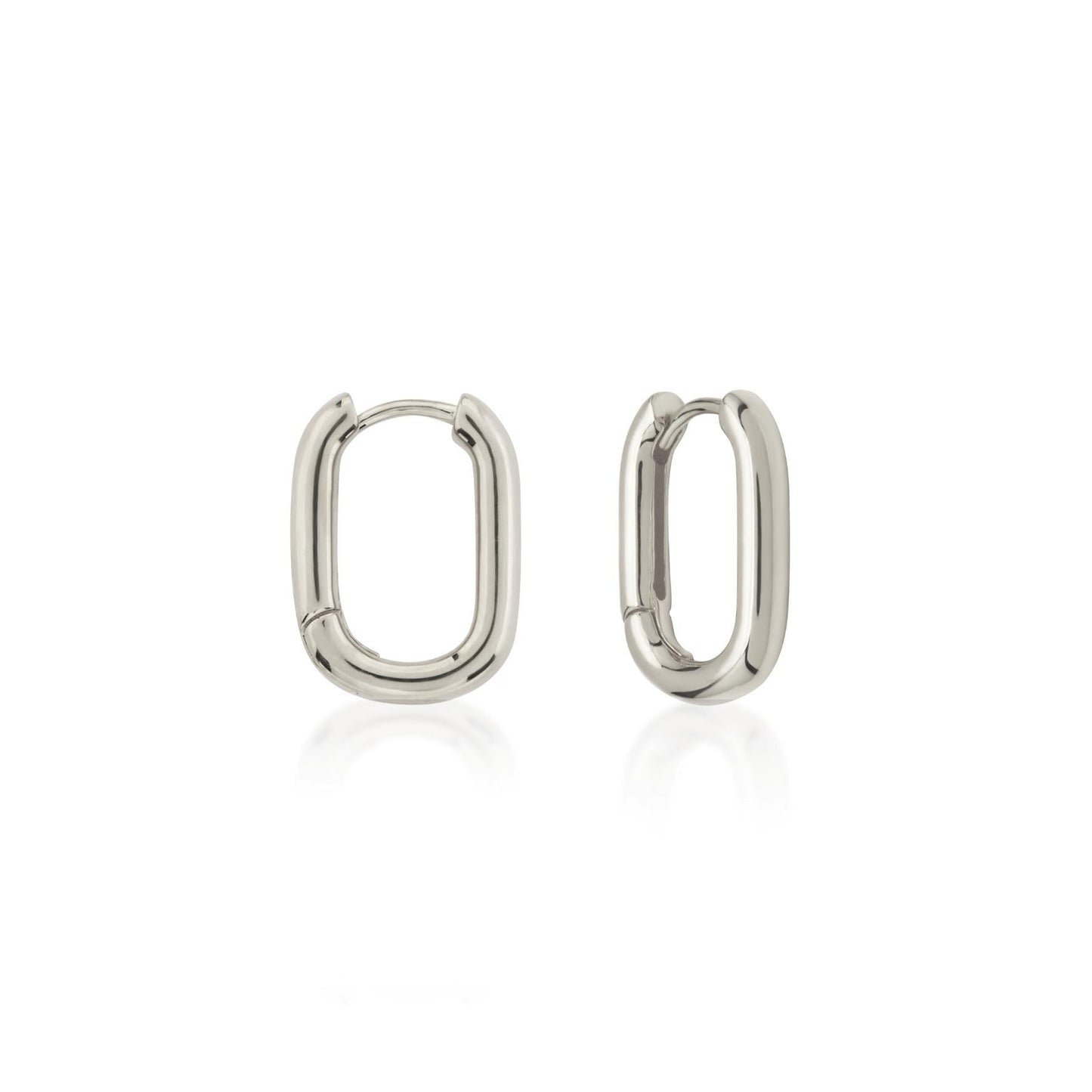 Sleek Oval Bar Hoop Earrings 1