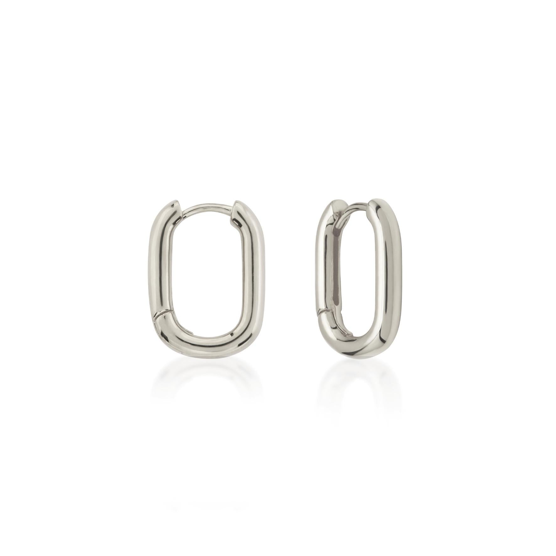 Sleek Oval Bar Hoop Earrings 1