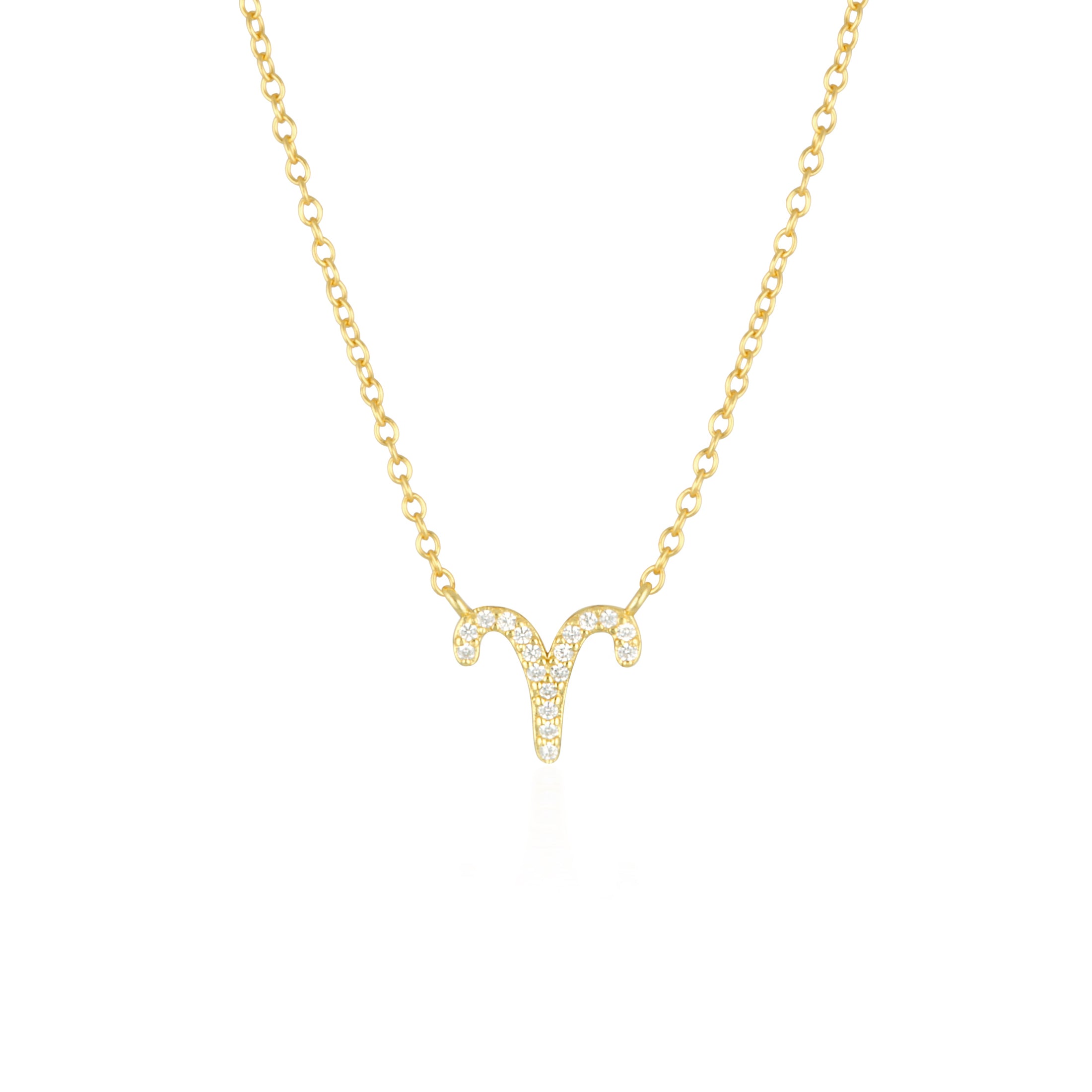 Radiant 0.20 Carat Round Lab-Grown Diamond Aries Charm Necklace