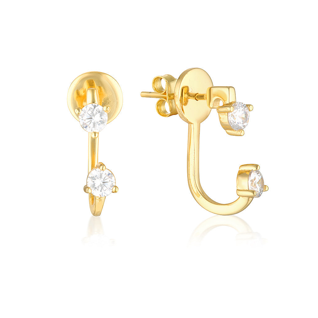 Elegant 0.20 TCW Round Lab-Grown Diamond J-Hoop Earrings 1