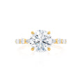 Load image into Gallery viewer, 0.90 CT Round Lab Grown Diamond Pave Engagement Ring
