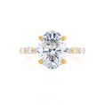 Load image into Gallery viewer, 0.90 CT Oval Lab Grown Diamond Engagement Ring With Pave Setting
