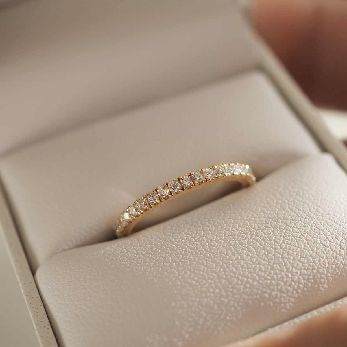 0.50 TCW Round Lab Grown Diamond Half Eternity Wedding Band 1