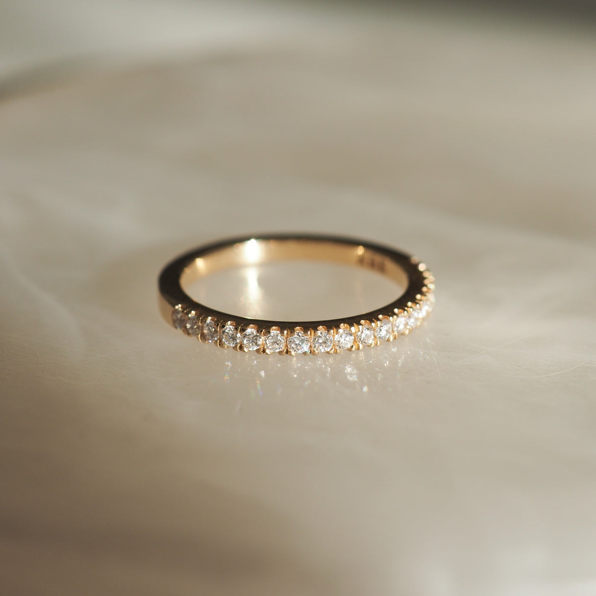 0.50 TCW Round Lab Grown Diamond Half Eternity Wedding Band 4