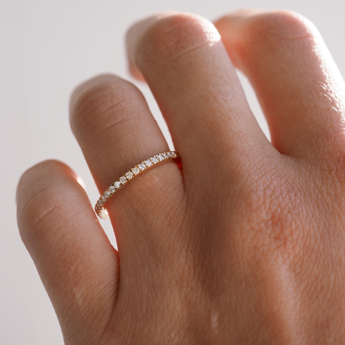 0.50 TCW Round Lab Grown Diamond Half Eternity Wedding Band 3
