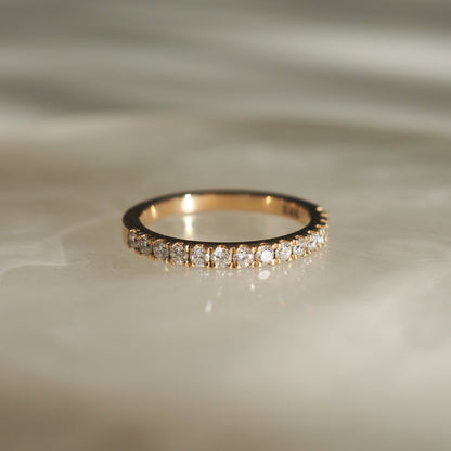 0.50 TCW Round Lab Grown Diamond Half Eternity Wedding Band 1