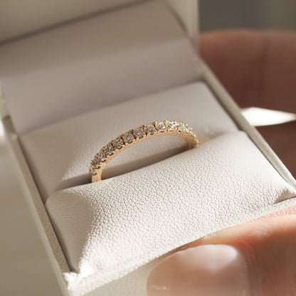 0.50 TCW Round Lab Grown Diamond Half Eternity Wedding Band 2