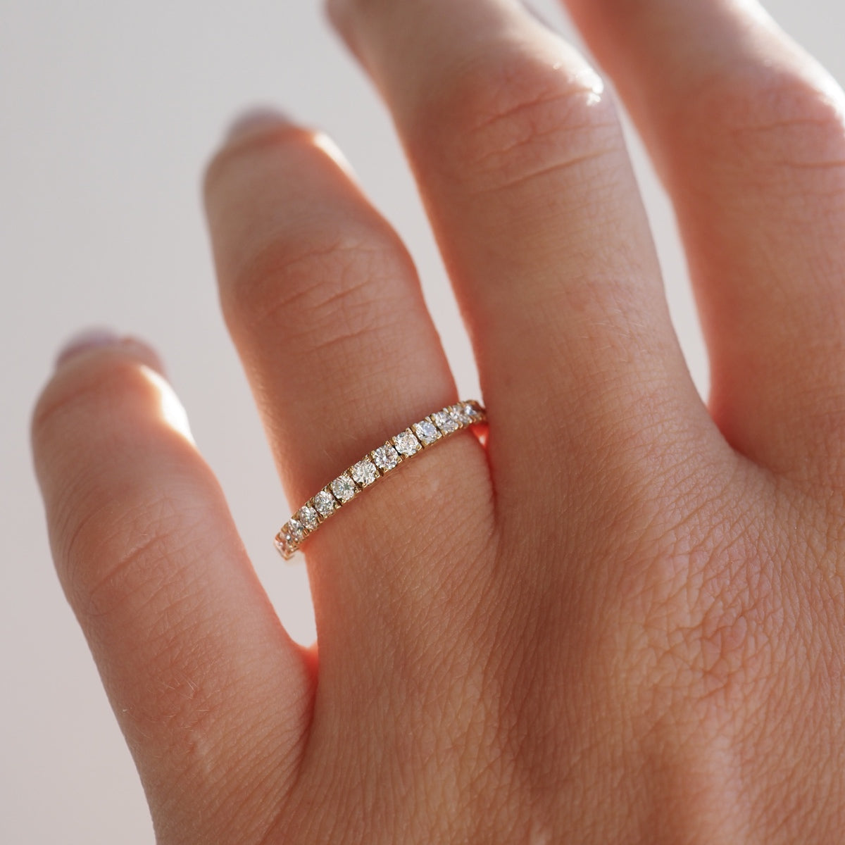 0.50 TCW Round Lab Grown Diamond Half Eternity Wedding Band 3