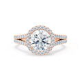 Load image into Gallery viewer, 0.50 CT Round Lab-Grown Diamond Halo & Pave Engagement Ring
