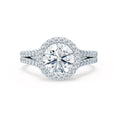 Load image into Gallery viewer, 0.50 CT Round Lab Grown Diamond Halo & Pave Elegance Engagement Ring
