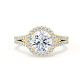 Load image into Gallery viewer, 0.50 CT Round Lab-Grown Diamond Halo Engagement Ring With Split Shank Design
