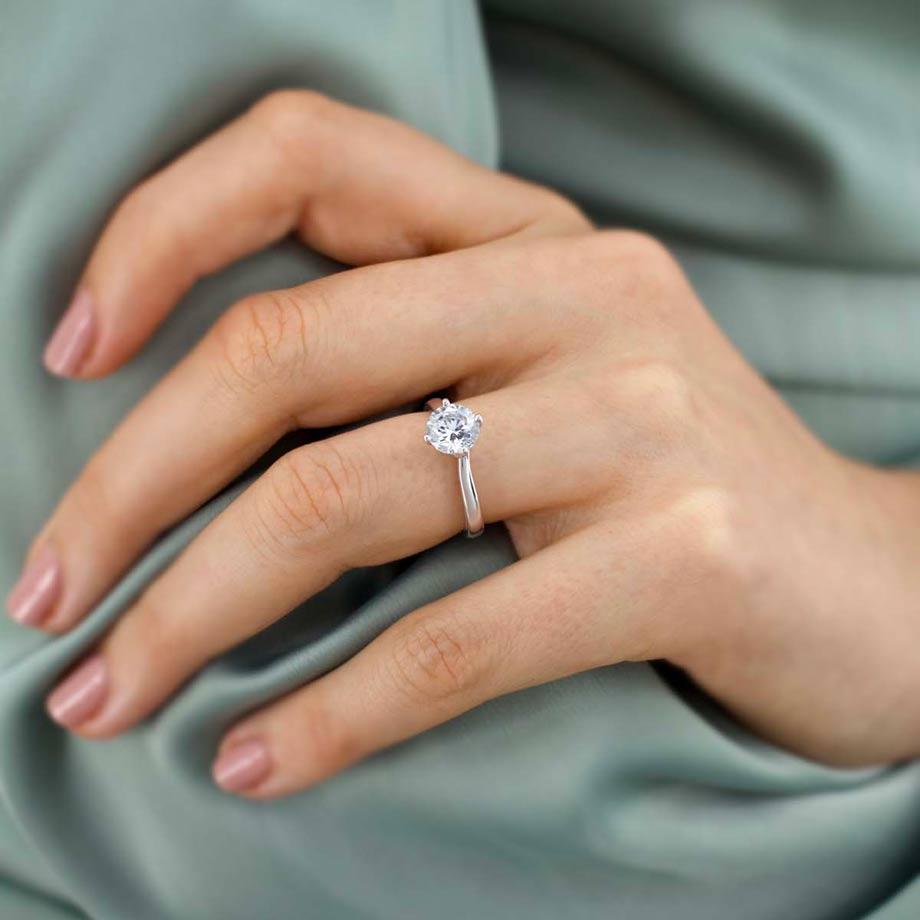 1.20 CT Round Lab-Grown Diamond Solitaire Engagement Ring 5