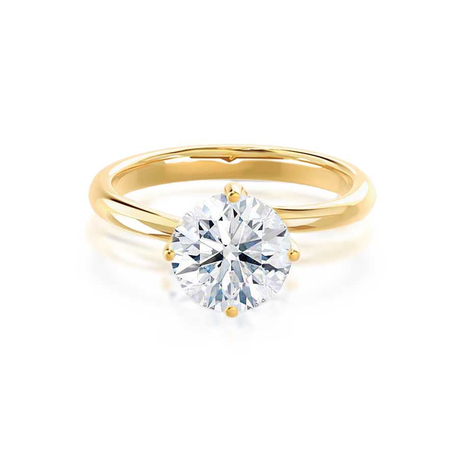 Radiant 1.20 CT Round Lab Grown Diamond Solitaire Engagement Ring in Gold