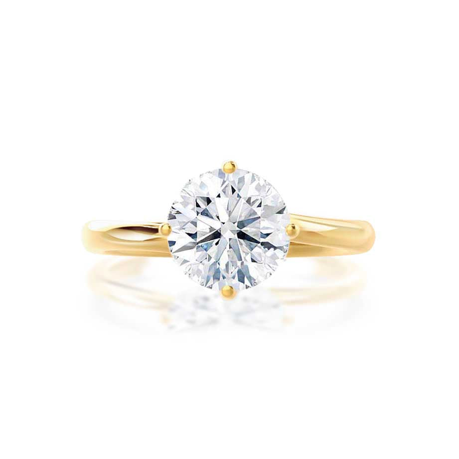 Radiant 1.20 CT Round Lab Grown Diamond Solitaire Engagement Ring in Gold