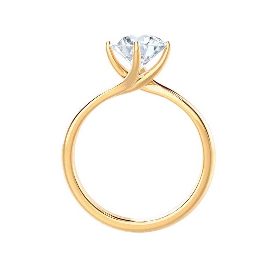 Radiant 1.20 CT Round Lab Grown Diamond Solitaire Engagement Ring in Gold